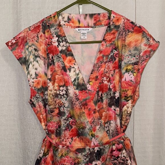 Athleta M Marlow Combinaison-Short Colorful Floral Sleeveless V-Neck Romper - Picture 5 of 15